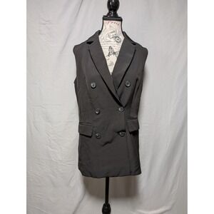 Sincerely Jules‎ Black Sleeveless Blazer Double Breasted Vest New Women's Medium